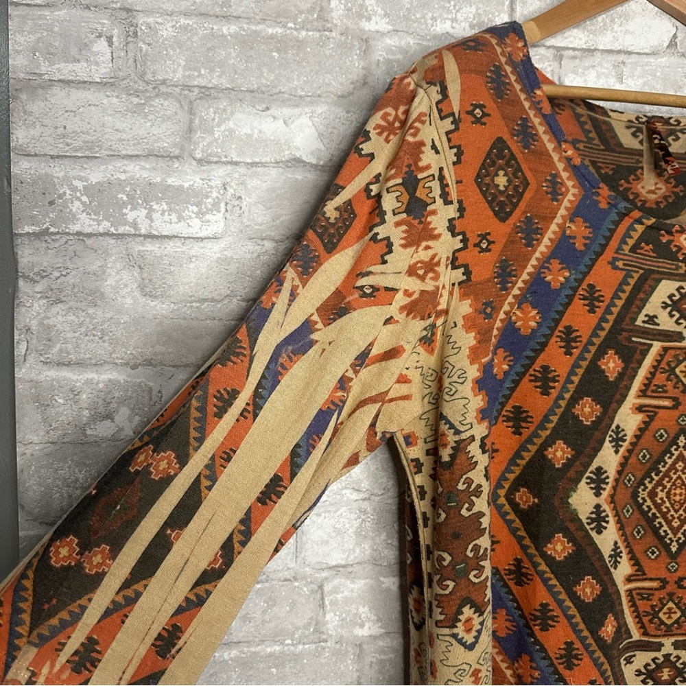 EUC Fresh of LA Bohemian Geometric Print Dress Multicolor Size 2X - Picture 4 of 14